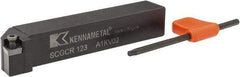 Kennametal - SCGC, Right Hand Cut, 0° Lead Angle, 3/4" Shank Height x 3/4" Shank Width, Neutral Rake Indexable Turning Toolholder - 4-1/2" OAL, CP..32.5. Insert Compatibility, Series Screw-On - Apex Tool & Supply