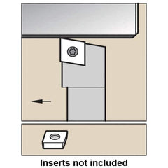 Kennametal - SCGP, Right Hand Cut, 0° Lead Angle, 3/8" Shank Height x 3/8" Shank Width, Positive Rake Indexable Turning Toolholder - 2-1/2" OAL, CP..21.5. Insert Compatibility, Series Screw-On - Apex Tool & Supply