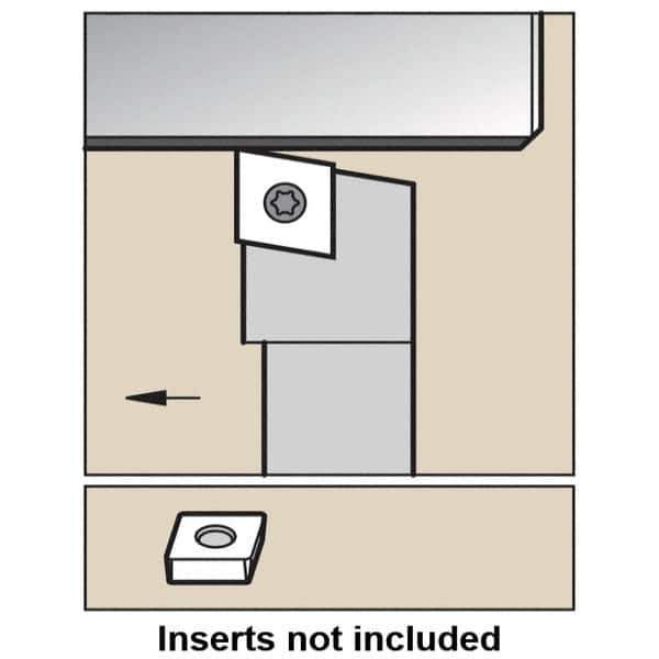 Kennametal - SCGP, Left Hand Cut, 0° Lead Angle, 1/2" Shank Height x 1/2" Shank Width, Positive Rake Indexable Turning Toolholder - 3-1/2" OAL, CP..32.5. Insert Compatibility, Series Screw-On - Apex Tool & Supply