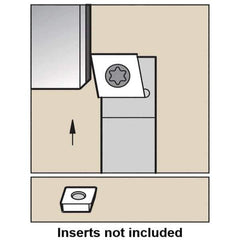 Kennametal - SCFP, Right Hand Cut, 0° Lead Angle, 1/2" Shank Height x 1/2" Shank Width, Positive Rake Indexable Turning Toolholder - 3-1/2" OAL, CP..32.5. Insert Compatibility, Series Screw-On - Apex Tool & Supply