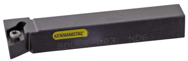 Kennametal - SDUC, Right Hand Cut, 3° Lead Angle, 1/2" Shank Height x 1/2" Shank Width, Neutral Rake Indexable Turning Toolholder - 3-1/2" OAL, DC..32.5. Insert Compatibility, Series Screw-On - Apex Tool & Supply