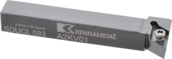 Kennametal - SDUC, Left Hand Cut, 3° Lead Angle, 1/2" Shank Height x 1/2" Shank Width, Neutral Rake Indexable Turning Toolholder - 3-1/2" OAL, DC..32.5. Insert Compatibility, Series Screw-On - Apex Tool & Supply