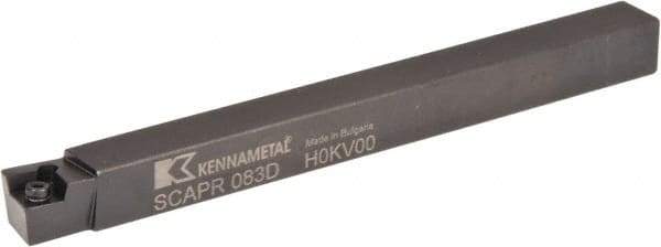 Kennametal - SCAP, Right Hand Cut, 0° Lead Angle, 1/2" Shank Height x 1/2" Shank Width, Positive Rake Indexable Turning Toolholder - 6" OAL, CP..32.5. Insert Compatibility, Series Screw-On - Apex Tool & Supply