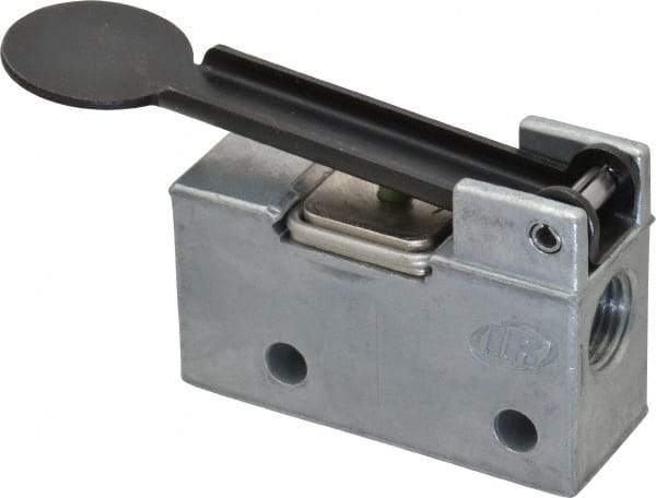 ARO/Ingersoll-Rand - 0.195 CV Rate & 7.5 CFM 3 Way Air Valve - Fingertip Lever, Spring Return, 150 Max psi - Apex Tool & Supply
