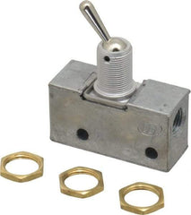 ARO/Ingersoll-Rand - 0.195 CV Rate & 7.5 CFM 3 Way Air Valve - Retained Toggle, Manual Return, 150 Max psi - Apex Tool & Supply