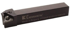 Kennametal - PTGN, Left Hand Cut, 0° Lead Angle, 25mm Shank Height x 25mm Shank Width, Negative Rake Indexable Turning Toolholder - 150mm OAL, TN..1604.. Insert Compatibility, Series Kenlever - Apex Tool & Supply