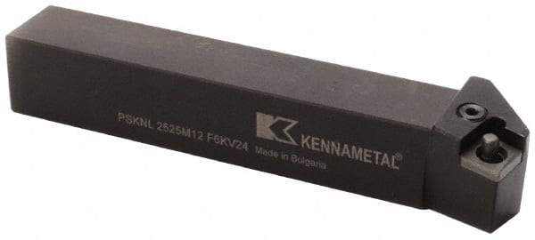 Kennametal - PSKN, Left Hand Cut, 0° Lead Angle, 25mm Shank Height x 25mm Shank Width, Negative Rake Indexable Turning Toolholder - 150mm OAL, SN..1204.. Insert Compatibility, Series Kendex - Apex Tool & Supply