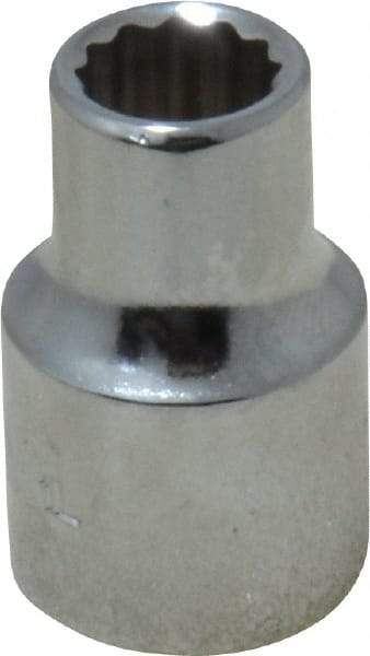 Proto - 3/8" Drive, Standard Hand Socket - 12 Points, 1-3/32" OAL, Chrome Finish - Apex Tool & Supply