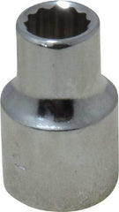 Proto - 3/8" Drive, Standard Hand Socket - 12 Points, 1-3/32" OAL, Chrome Finish - Apex Tool & Supply