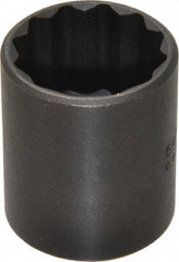 Proto - 1", 1/2" Drive, Standard Hand Socket - 12 Points, 1-9/16" OAL, Alloy Steel, Black Finish - Apex Tool & Supply