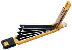 Olfa - Snap Utility Knife - 3/16" Blade, Yellow & Black Plastic/Stainless Steel Handle, 5 Blades Included - Apex Tool & Supply