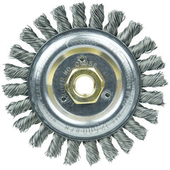 ‎Roughneck Jr. 5″ Filler Pass Weld Cleaning Brush, .023″ Steel Wire Fill, 5/8″-11 UNC Nut - Apex Tool & Supply