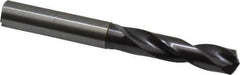 Guhring - 3/8" 140° Spiral Flute Solid Carbide Screw Machine Drill Bit - FIREX Finish, Right Hand Cut, 47mm Flute Length, 89mm OAL, SU Point, Straight Shank, Through Coolant - Apex Tool & Supply