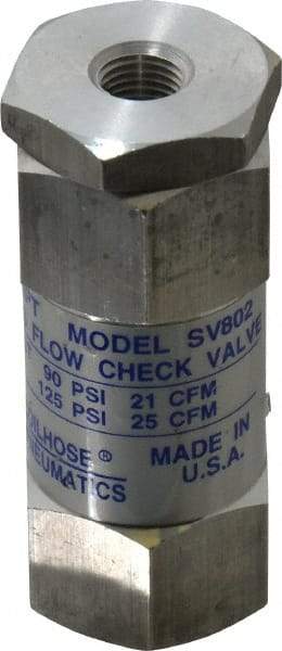 Coilhose Pneumatics - 1/4" Aluminum Check Valve - Inline, FPT x FPT - Apex Tool & Supply