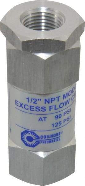 Coilhose Pneumatics - 1/2" Aluminum Check Valve - Inline, FPT x FPT - Apex Tool & Supply