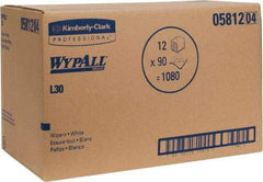 WypAll - L30 1/4 Fold General Purpose Wipes - Poly Pack, 13" x 12-1/2" Sheet Size, White - Apex Tool & Supply