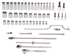 Proto - 54 Piece 1/2" Drive Standard Deep Socket Set - 12 Points, 10 to 32mm, Metric Measurement Standard - Apex Tool & Supply