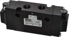 Parker - 1/4", 4-Way Body Ported Stacking Solenoid Valve - 1.4 CV Rate, 1.89" High x 4.7" Long - Apex Tool & Supply