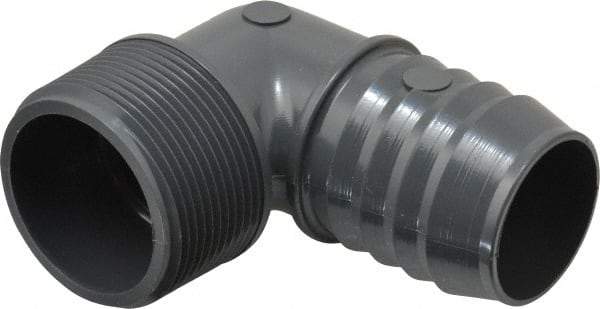 Value Collection - 1-1/2" Barb, 1-1/2 MIPT, Multiple Barbed Tube Elbow - PVC, Male - Apex Tool & Supply