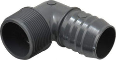 Value Collection - 1-1/2" Barb, 1-1/2 MIPT, Multiple Barbed Tube Elbow - PVC, Male - Apex Tool & Supply
