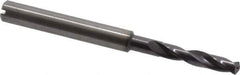 Guhring - 4.3mm 140° Spiral Flute Solid Carbide Screw Machine Drill Bit - FIREX Finish, Right Hand Cut, 24mm Flute Length, 66mm OAL, SU Point, Straight Shank, Through Coolant - Apex Tool & Supply