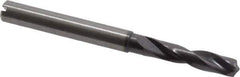 Guhring - 5.3mm 140° Spiral Flute Solid Carbide Screw Machine Drill Bit - FIREX Finish, Right Hand Cut, 28mm Flute Length, 66mm OAL, SU Point, Straight Shank, Through Coolant - Apex Tool & Supply
