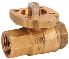 NIBCO - 1-1/2" Pipe, Full Port, Bronze Standard Ball Valve - 2 Piece, Inline - One Way Flow, FNPT x FNPT Ends, ISO Actuation Mount Handle, 600 WOG, 200 WSP - Apex Tool & Supply