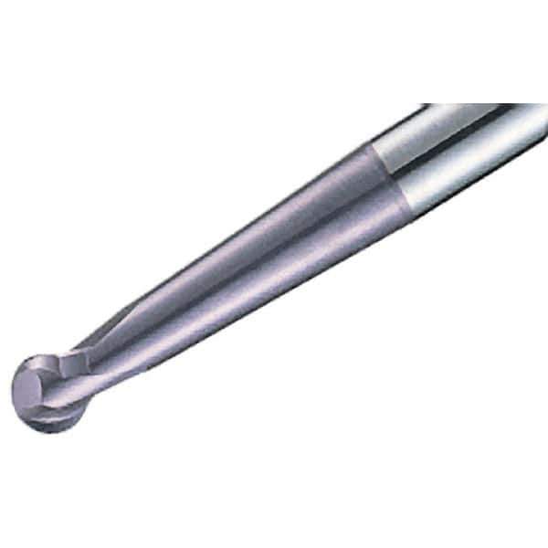 Iscar - 6mm Diam, 4.9mm LOC, 2 Flute Solid Carbide Ball End Mill - TiAlN Finish, Single End, 100mm OAL, 6mm Shank Diam, Spiral Flute - Apex Tool & Supply