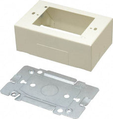 Wiremold - 4-5/8 Inch Long x 2-7/8 Inch Wide x 1-3/4 Inch High, Rectangular Raceway Box - Ivory, For Use with Wiremold 2400 Series Raceways - Apex Tool & Supply