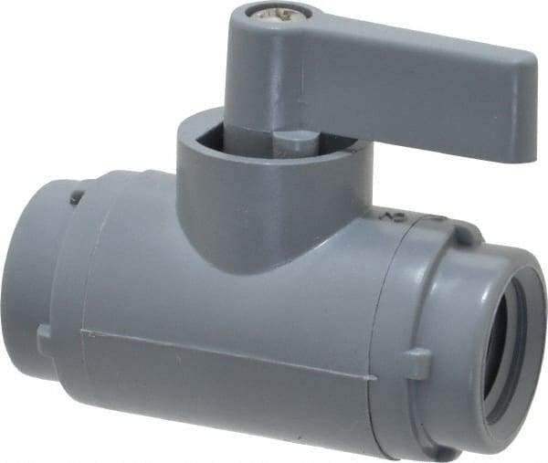 Specialty Mfr - 1/4" Pipe, PVC Standard Ball Valve - Inline - Two Way Flow, FNPT x FNPT Ends, Wedge Handle, 125 WOG - Apex Tool & Supply