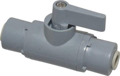 Specialty Mfr - 1/4" Pipe, PVC Standard Ball Valve - Inline - Two Way Flow, Push-to-Connect x Push-to-Connect Ends, Wedge Handle, 125 WOG - Apex Tool & Supply