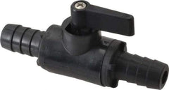 Specialty Mfr - 1/2" Pipe, Nylon Standard Ball Valve - Inline - Two Way Flow, Barbed x Barbed Ends, Wedge Handle, 125 WOG - Apex Tool & Supply