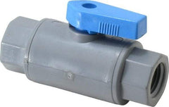 Specialty Mfr - 1/4" Pipe, PVC Standard Ball Valve - Inline - One Way Flow, FNPT x FNPT Ends, Wedge Handle, 125 WOG - Apex Tool & Supply