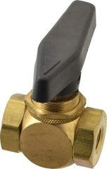 Specialty Mfr - 1/8" Pipe, Brass Standard Ball Valve - Inline - Two Way Flow, FNPT x FNPT Ends, Wedge Handle, 500 WOG - Apex Tool & Supply