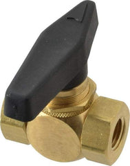 Specialty Mfr - 1/4" Pipe, Brass Standard Ball Valve - Inline - Two Way Flow, FNPT x FNPT Ends, Wedge Handle, 500 WOG - Apex Tool & Supply