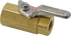 Specialty Mfr - 1/8" Pipe, Brass Standard Ball Valve - Inline - Two Way Flow, FNPT x FNPT Ends, Lever Handle, 500 WOG - Apex Tool & Supply