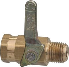 Specialty Mfr - 3/8" Pipe, Brass Standard Ball Valve - Inline - Two Way Flow, MNPT x FNPT Ends, Lever Handle, 500 WOG - Apex Tool & Supply