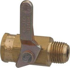 Specialty Mfr - 3/8" Pipe, Brass Standard Ball Valve - Inline - One Way Flow, MNPT x FNPT Ends, Lever Handle, 500 WOG - Apex Tool & Supply