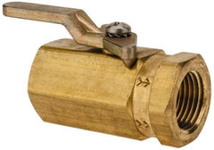 Specialty Mfr - 3/8" Pipe, Brass Standard Ball Valve - Inline - One Way Flow, FNPT x FNPT Ends, Lever Handle, 500 WOG - Apex Tool & Supply