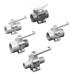 Specialty Mfr - 1" Pipe, PVC Standard Ball Valve - Inline - Two Way Flow, FNPT x FNPT Ends, Lever Handle, 125 WOG - Apex Tool & Supply