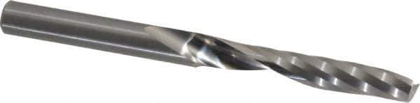 Onsrud - 1/4" Cutting Diam x 1-1/2" Length of Cut, 1 Flute, Upcut Spiral Router Bit - Uncoated, Right Hand Cut, Solid Carbide, 3" OAL x 1/4" Shank Diam, Single Edge, 21° Helix Angle - Apex Tool & Supply
