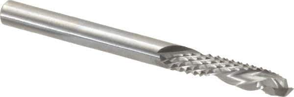 Onsrud - 1/4" Cut Diam, 1/4" Shank Diam, Cylinder Head Double Cut Burr - Carbide, Flat End, 1" LOC, 3" OAL - Apex Tool & Supply