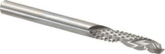 Onsrud - 1/4" Cut Diam, 1/4" Shank Diam, Cylinder Head Double Cut Burr - Carbide, Flat End, 1" LOC, 3" OAL - Apex Tool & Supply