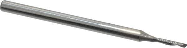Onsrud - 1/16" Cutting Diam x 1/4" Length of Cut, 1 Flute, Downcut Spiral Router Bit - Uncoated, Right Hand Cut, Solid Carbide, 2" OAL x 1/8" Shank Diam, Single Edge, 21° Helix Angle - Apex Tool & Supply
