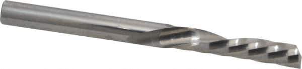 Onsrud - 1/4" Cutting Diam x 1-1/4" Length of Cut, 1 Flute, Downcut Spiral Router Bit - Uncoated, Right Hand Cut, Solid Carbide, 3" OAL x 1/4" Shank Diam, Single Edge, 21° Helix Angle - Apex Tool & Supply