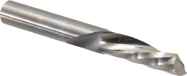 Onsrud - 3/8" Cutting Diam x 1-1/8" Length of Cut, 1 Flute, Downcut Spiral Router Bit - Uncoated, Right Hand Cut, Solid Carbide, 3" OAL x 3/8" Shank Diam, Single Edge, 21° Helix Angle - Apex Tool & Supply