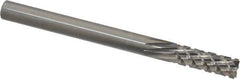 Onsrud - 1/4" Cut Diam, 1/4" Shank Diam, Cylinder Head Fluted Cut Burr - Carbide, Flat End, 3/4" LOC, 3" OAL - Apex Tool & Supply