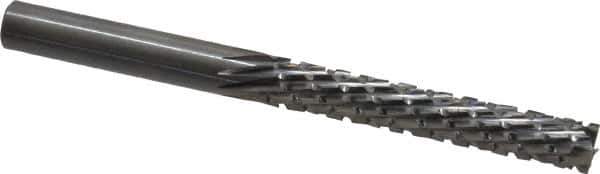 Onsrud - 1/4" Cut Diam, 1/4" Shank Diam, Cylinder Head Fluted Cut Burr - Carbide, Flat End, 1-1/2" LOC, 3" OAL - Apex Tool & Supply