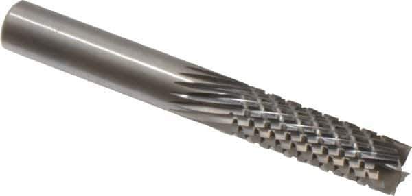 Onsrud - 3/8" Cut Diam, 3/8" Shank Diam, Cylinder Head Fluted Cut Burr - Carbide, Flat End, 1-1/8" LOC, 3-1/2" OAL - Apex Tool & Supply