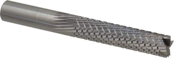 Onsrud - 1/2" Cut Diam, 1/2" Shank Diam, Cylinder Head Fluted Cut Burr - Carbide, Flat End, 2-1/8" LOC, 4" OAL - Apex Tool & Supply